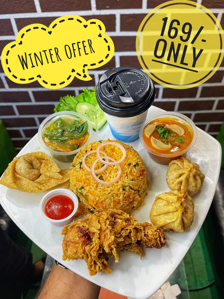 Winter combo platter offer at Tittle-Tattle Restaurant & Juice Parlor