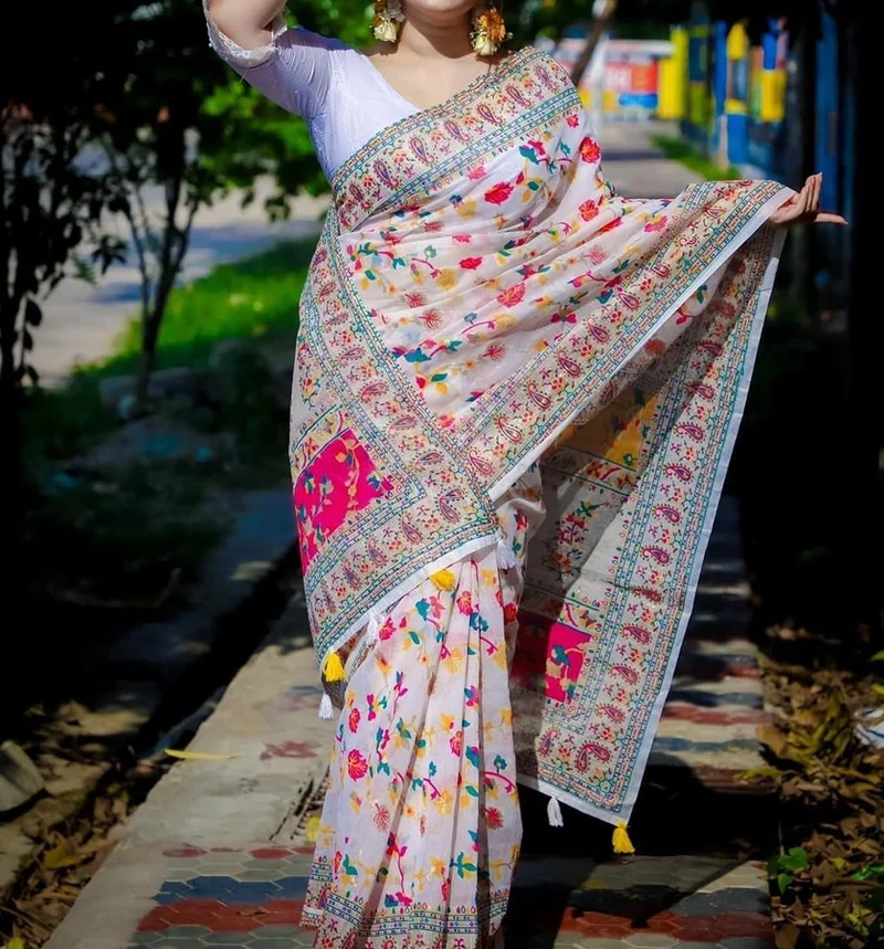 Half silk saree is twelve and a half hands With blouse piece Offer at Flowery