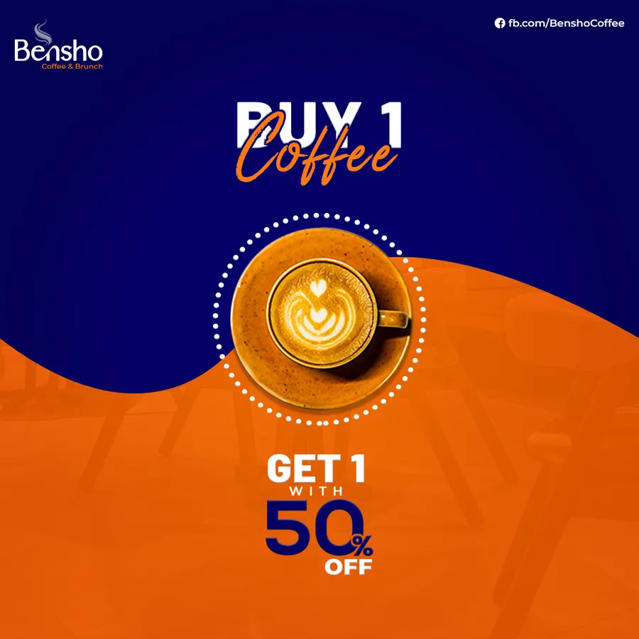 Buy 1 Coffee, Get the Second at 50% Off at Bensho