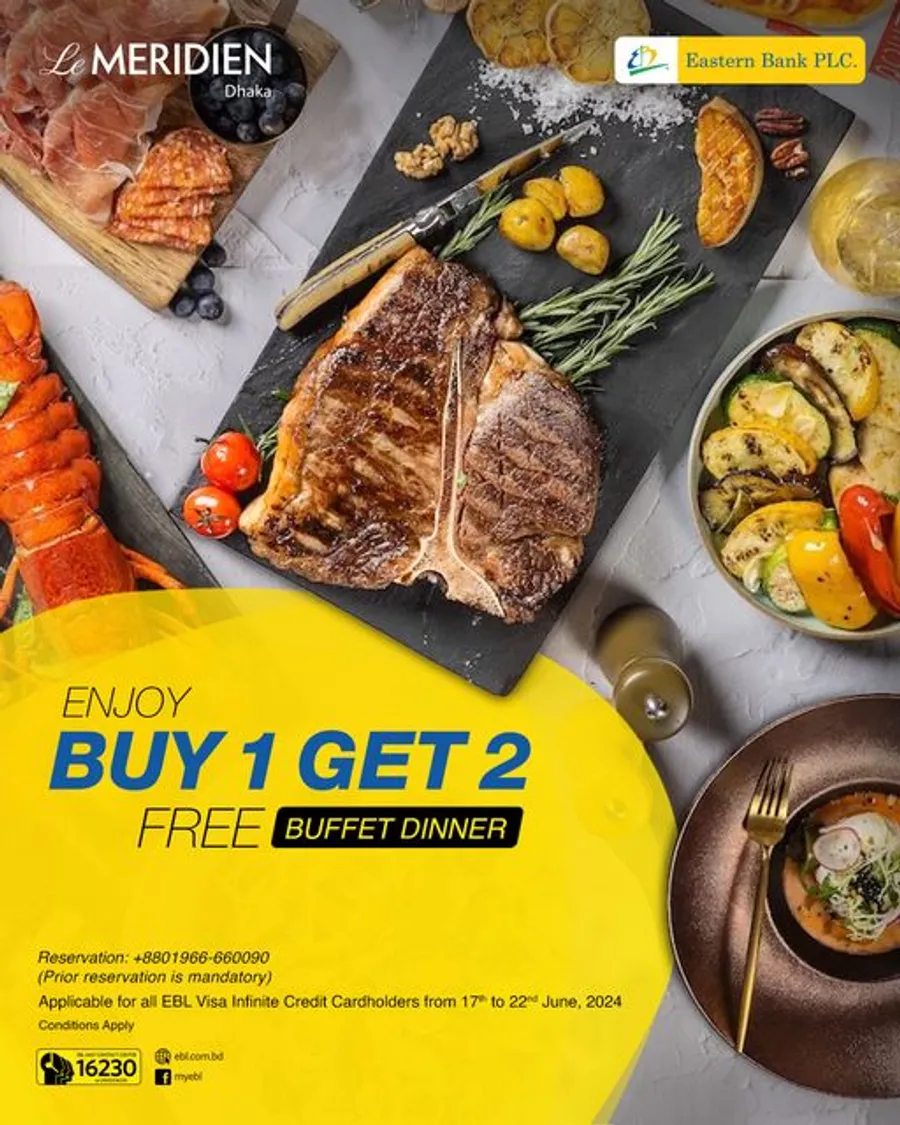 Enjoy B1G2 free Buffet Dinner at Le Meridian Dhaka