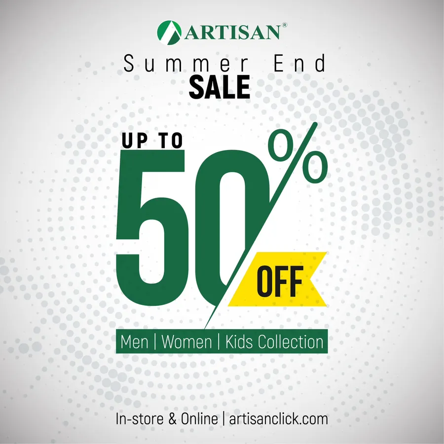 Get up to 50% off on all men’s, ladies, and kids collections and enjoy your summer savings from this exciting discount offer