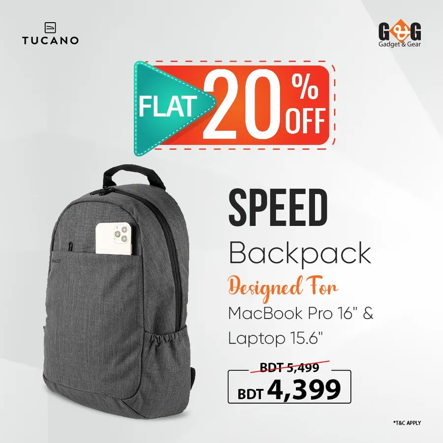 Enjoy a flat 900 TK (20%) discount on Tucano Backpacks