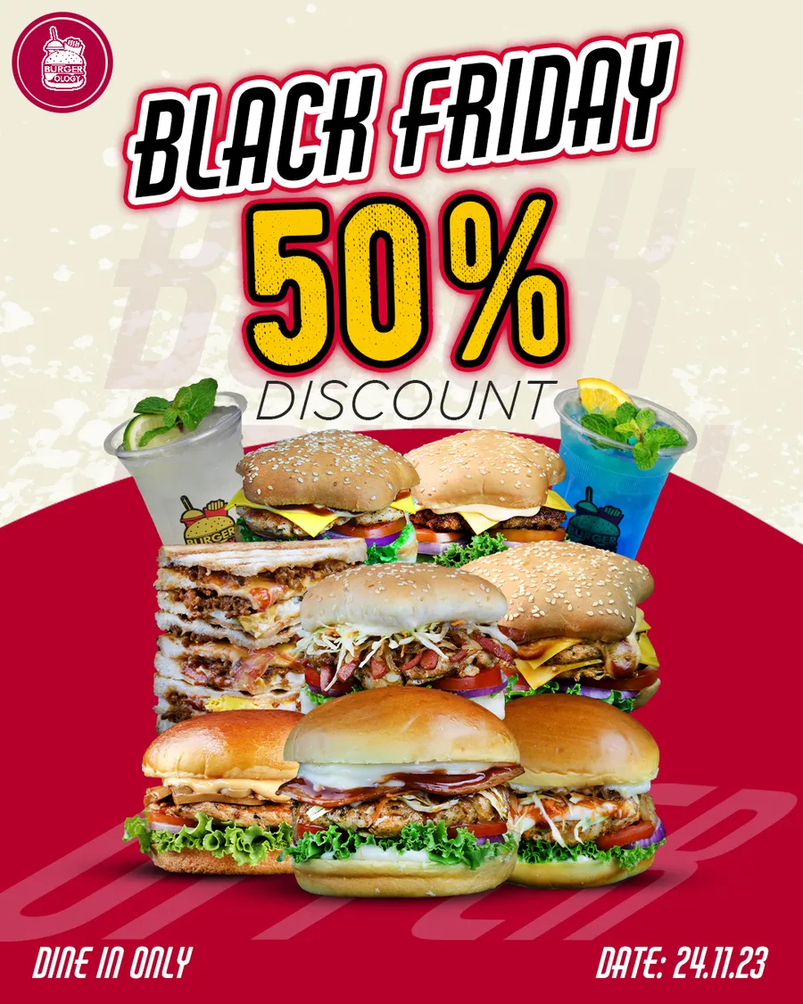 Black Friday Offer flat 50% discount at Burgerology