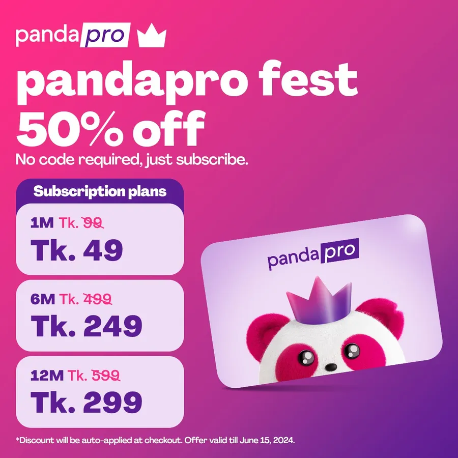 50% off all pandapro subscription plans for a limited time