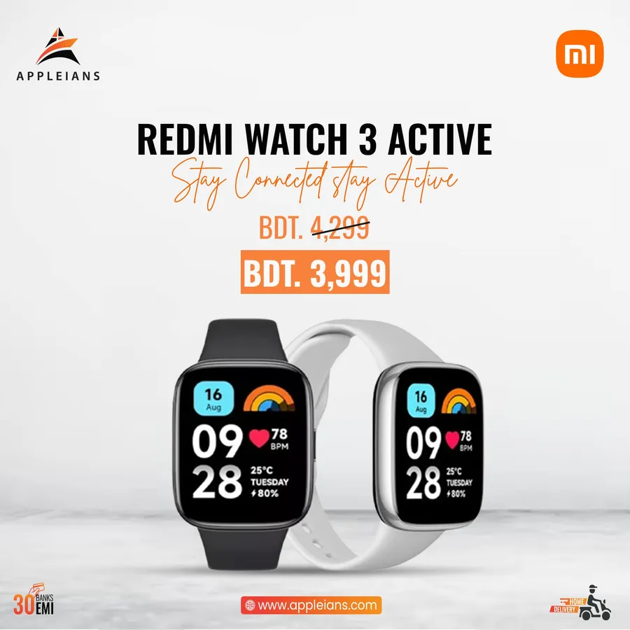 Redmi Watch 3 Active 300 TK discount at Appleians