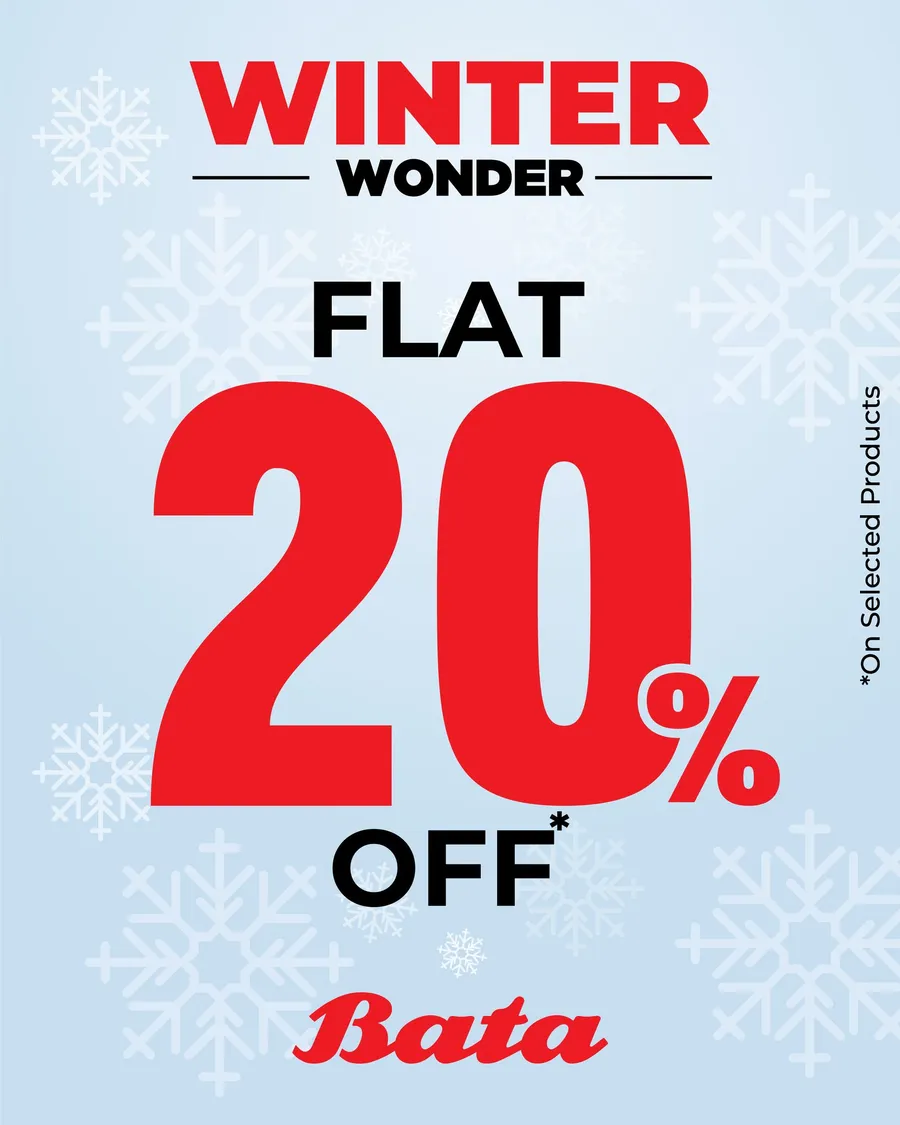 Flat 20% discount on all store at Bata