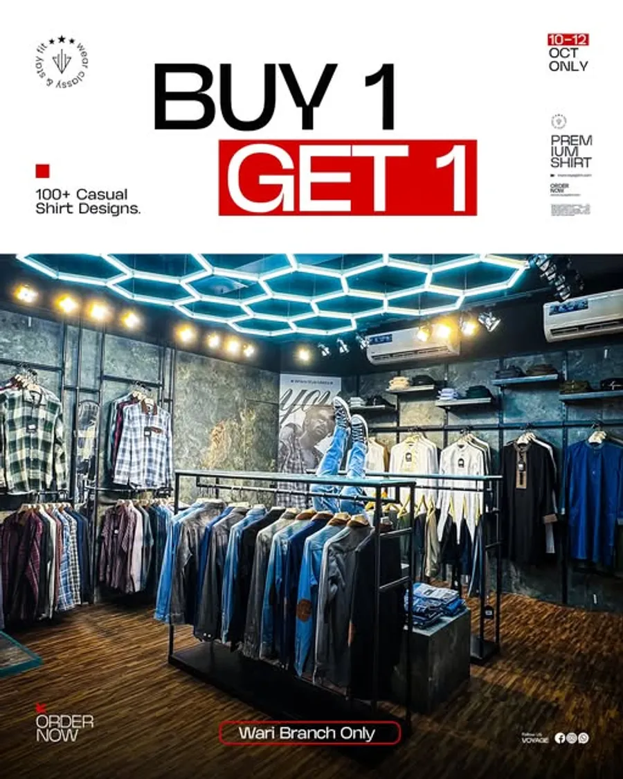 Buy one get one offer at Voyage Wari