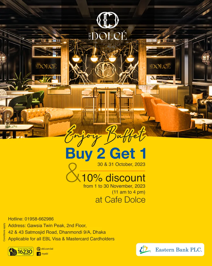 Celebrate Halloween day at Café Dolce & enjoy Buy 2 Get 1 using EBL cards