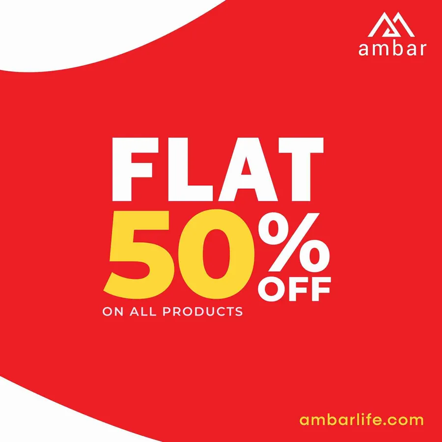 Flat 50% discount on all products at Ambarlife