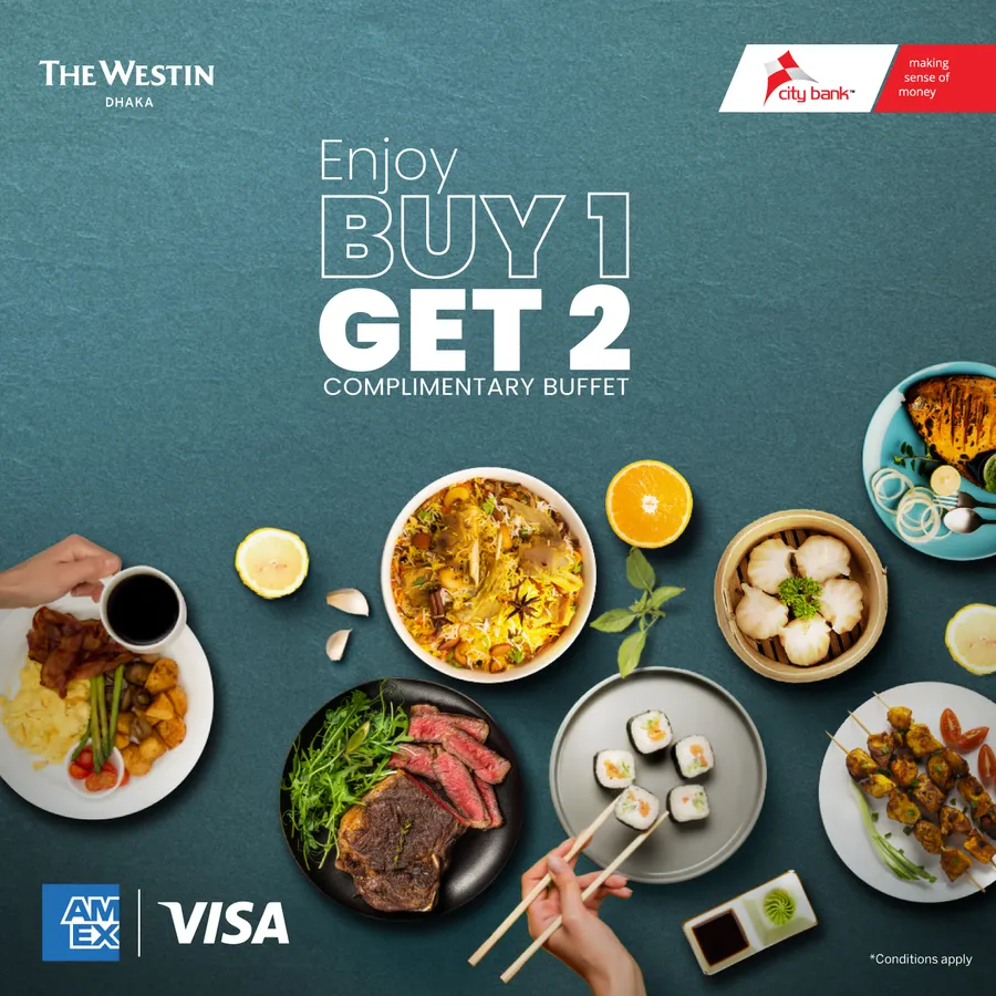 Buy one get two buffet dinner offer using City Bank card