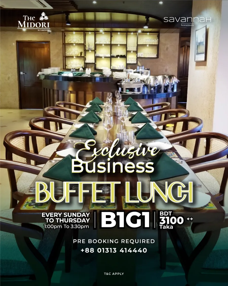 Buffet lunch buy one get one free offer at The Midori by Lakeshore