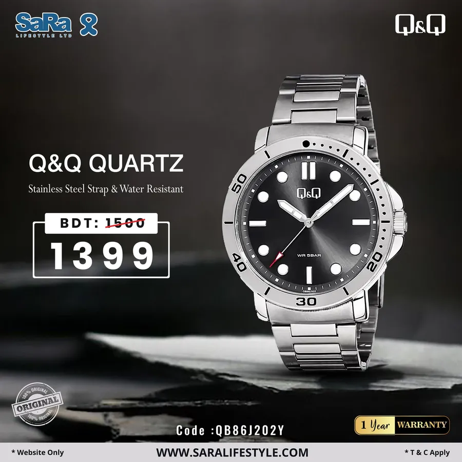 Q&Q Men's Watch 100 TK discount at SaRa Lifestyle Ltd