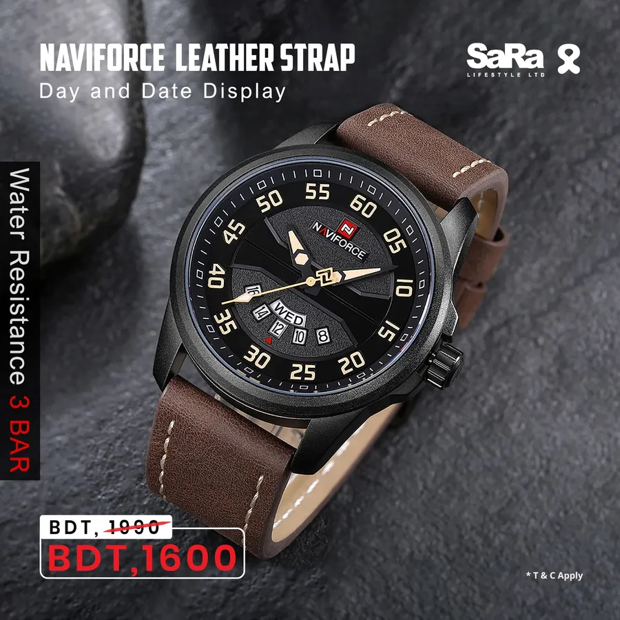 Get 390 TK discount on NAVIFORCE Casual Quartz Military Sports Watch at SaRa Lifestyle Ltd