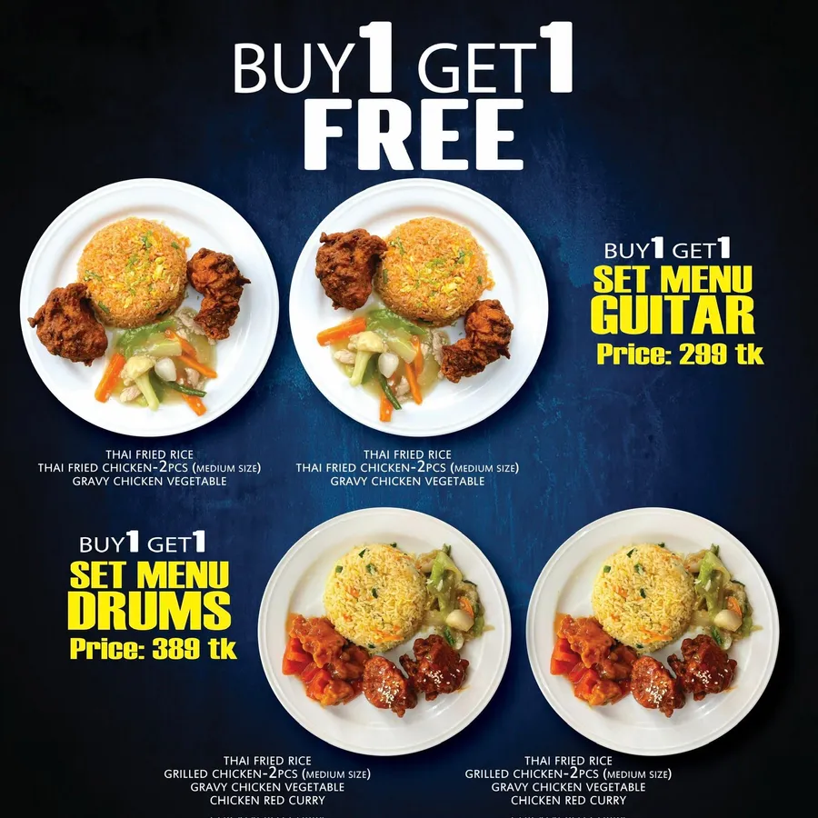 Buy one get one platter offer at Autograph Live Music Restaurant & Party Center Shonir Akhra