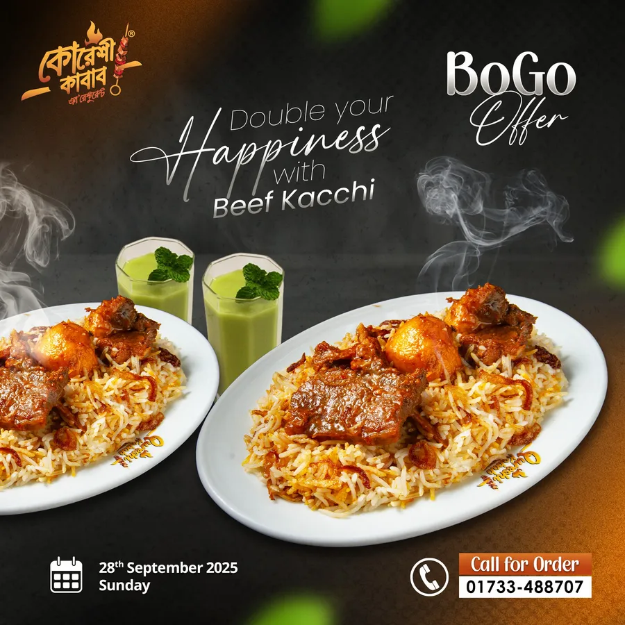 Buy one get one kacchi offer at Qureshi Kabab 'n Restaurant