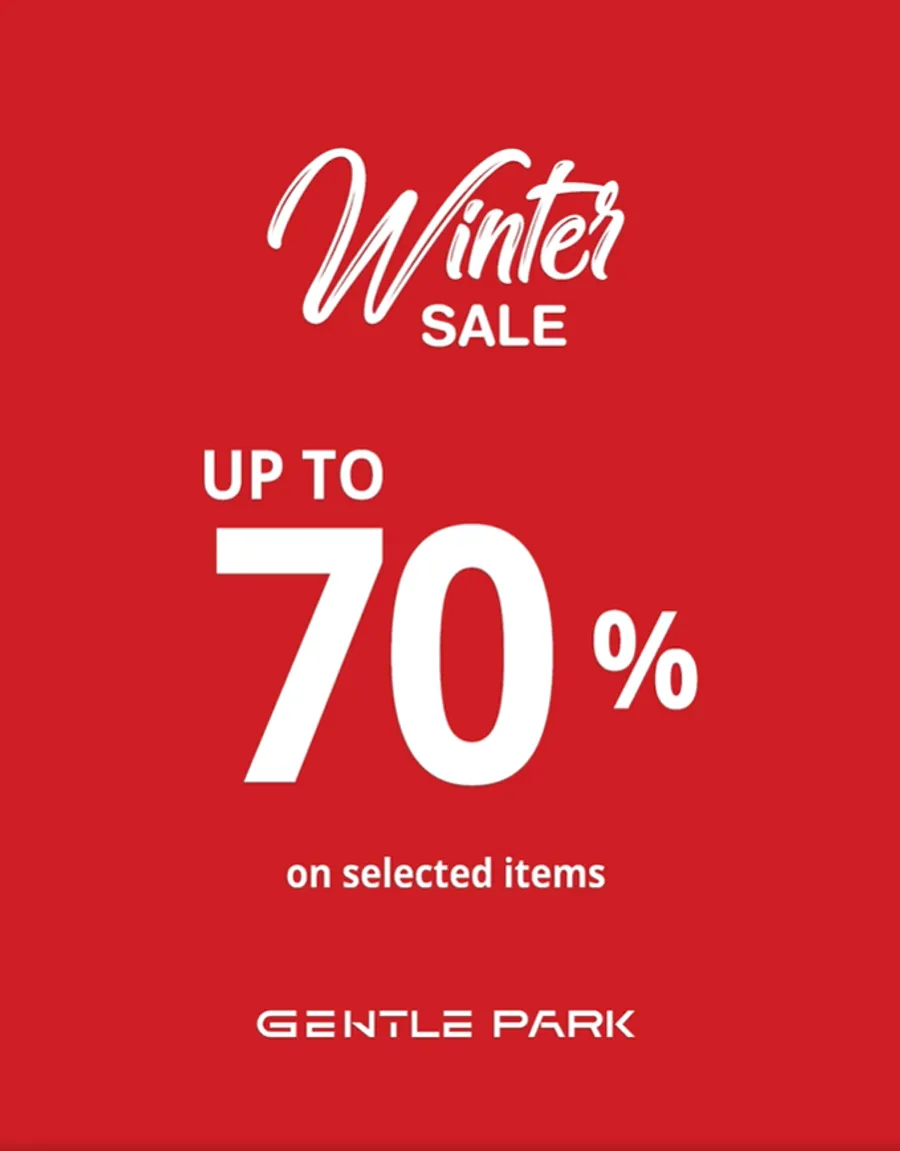 Winter sale upto 70% discount on selected products at Gentle Park