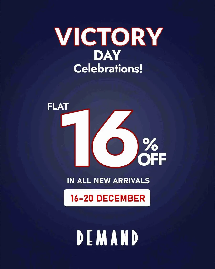 Flat 16% discount on all new arrivals products at Demand