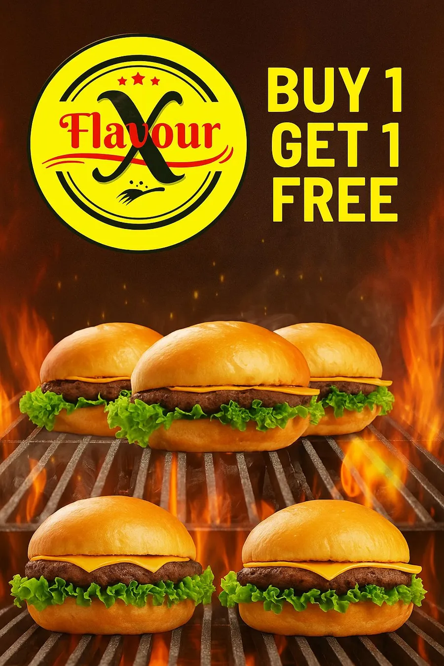 Buy one get one burger offer at Flavour X Shonirakhra