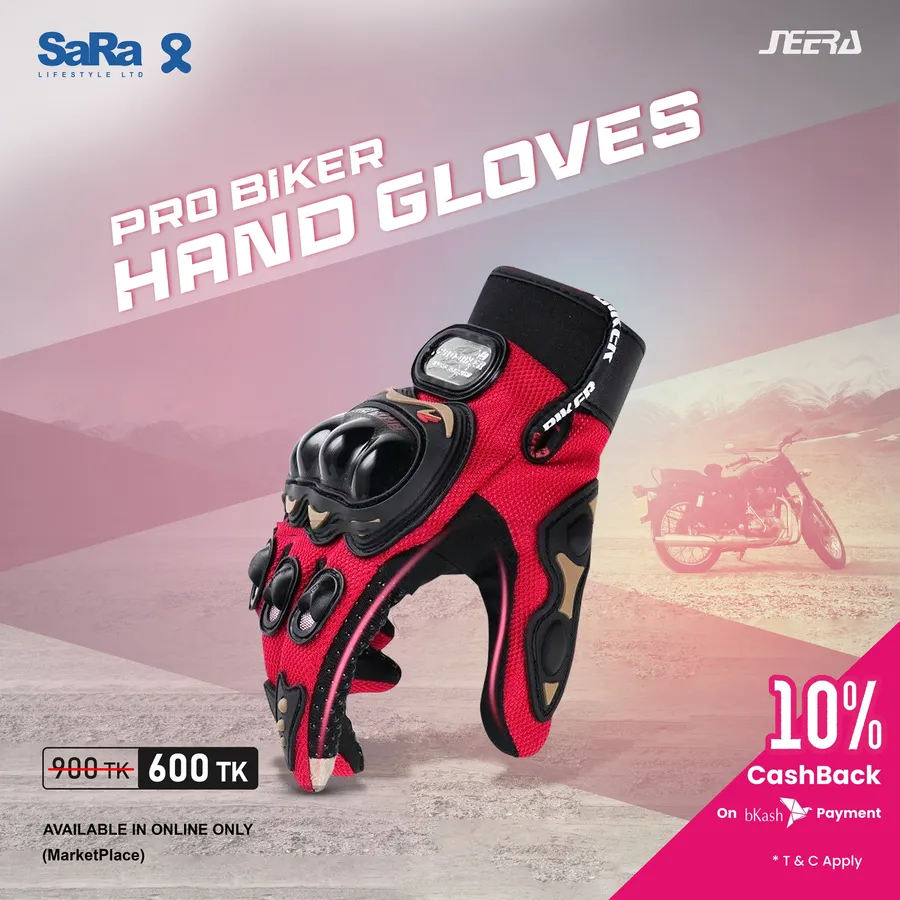 PRO BIKER HAND GLOVES WITH FINGER SCANNER 300 tk discount at SaRa Lifestyle Ltd.