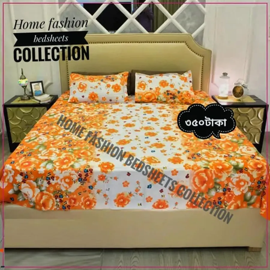 Buy any bed sheet only 350 TK at Home fashion bedsheet collection