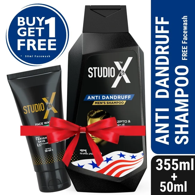 Studio X Anti Dandruff Shampoo For Men 355ml (50ml Facewash Free) at OHSOGO