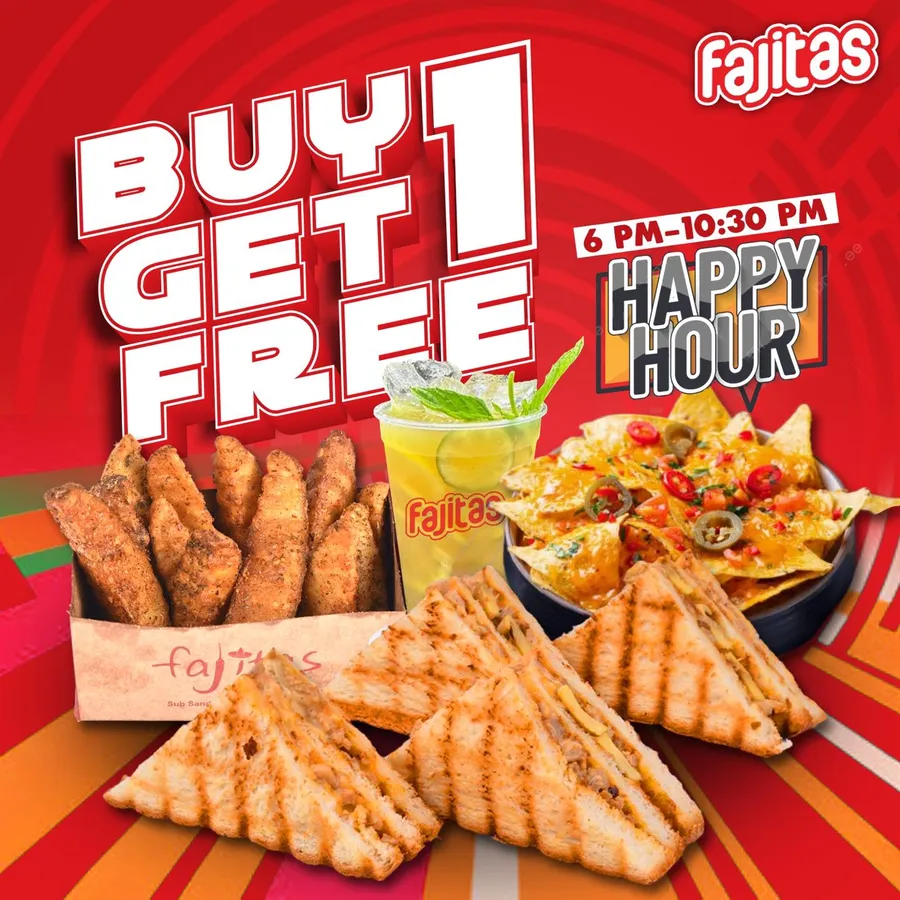 Buy one get one offer on selected items at Fajitas