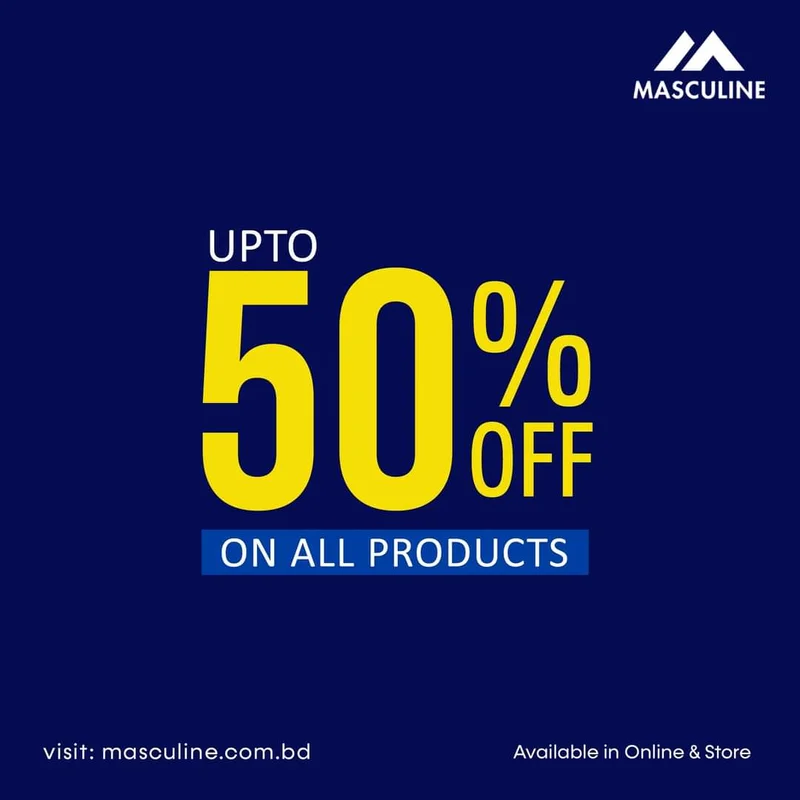 Get up to 50% discount on clothes at Masculine