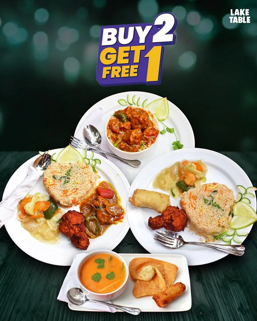 Buy two get one platter offer dhanmondi LAKE TABLE