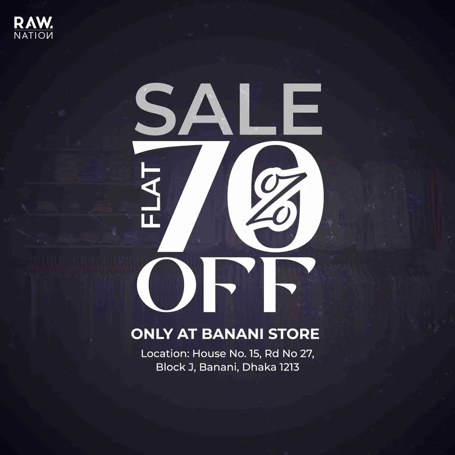 Flat 70% discount at Raw Nation