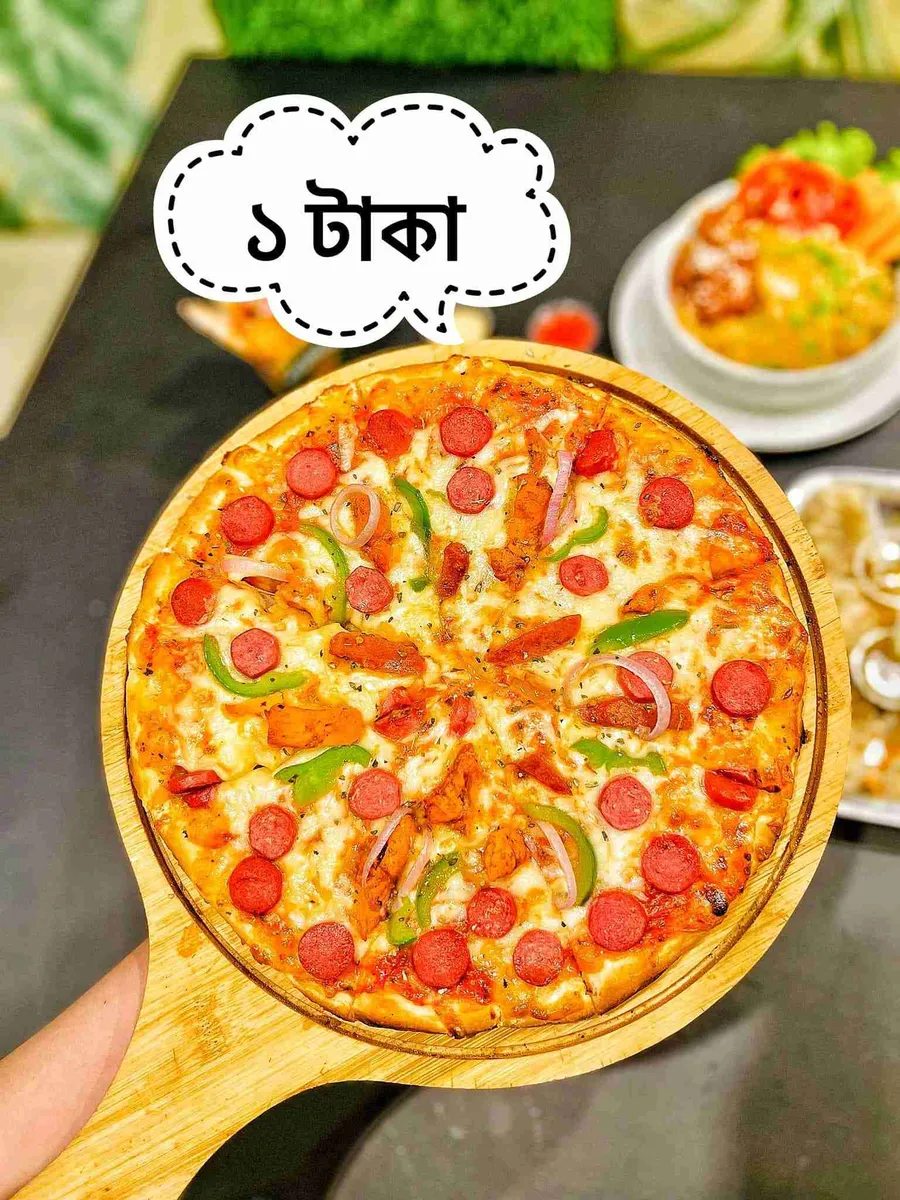 Buy one get one pizza offer also 99 tk meatbox and Rice bowl at pizzastan