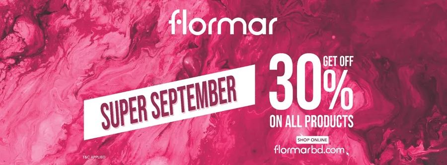 30% discount on all products at Flormar Bangladesh