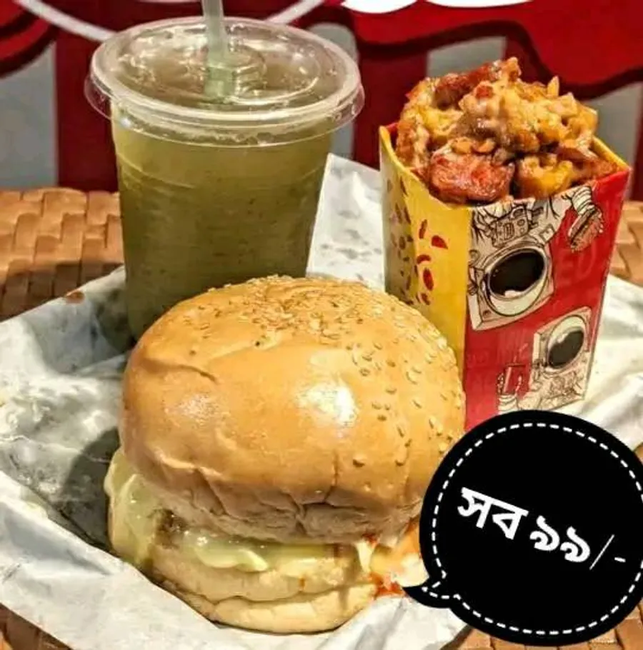 Combo offer burger meatbox juice only 99 TK at CoffeeToffee Shonir Akhra