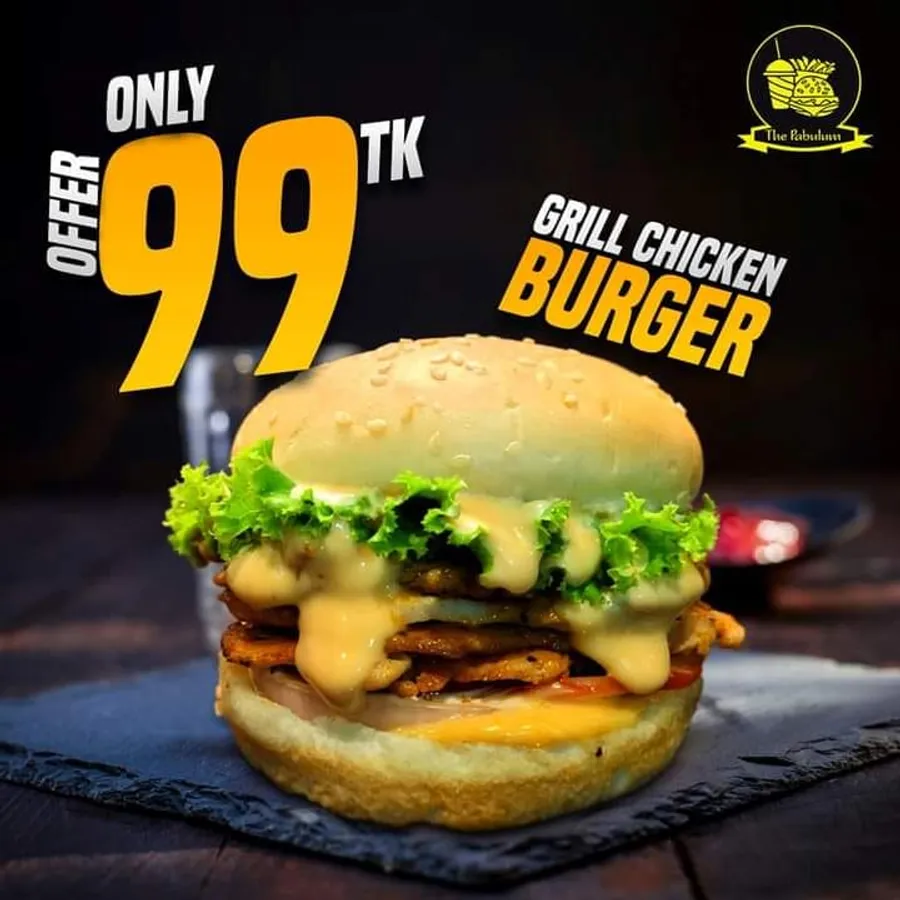 Grill Chicken Burger Now Only 99 TK at The Pabulum