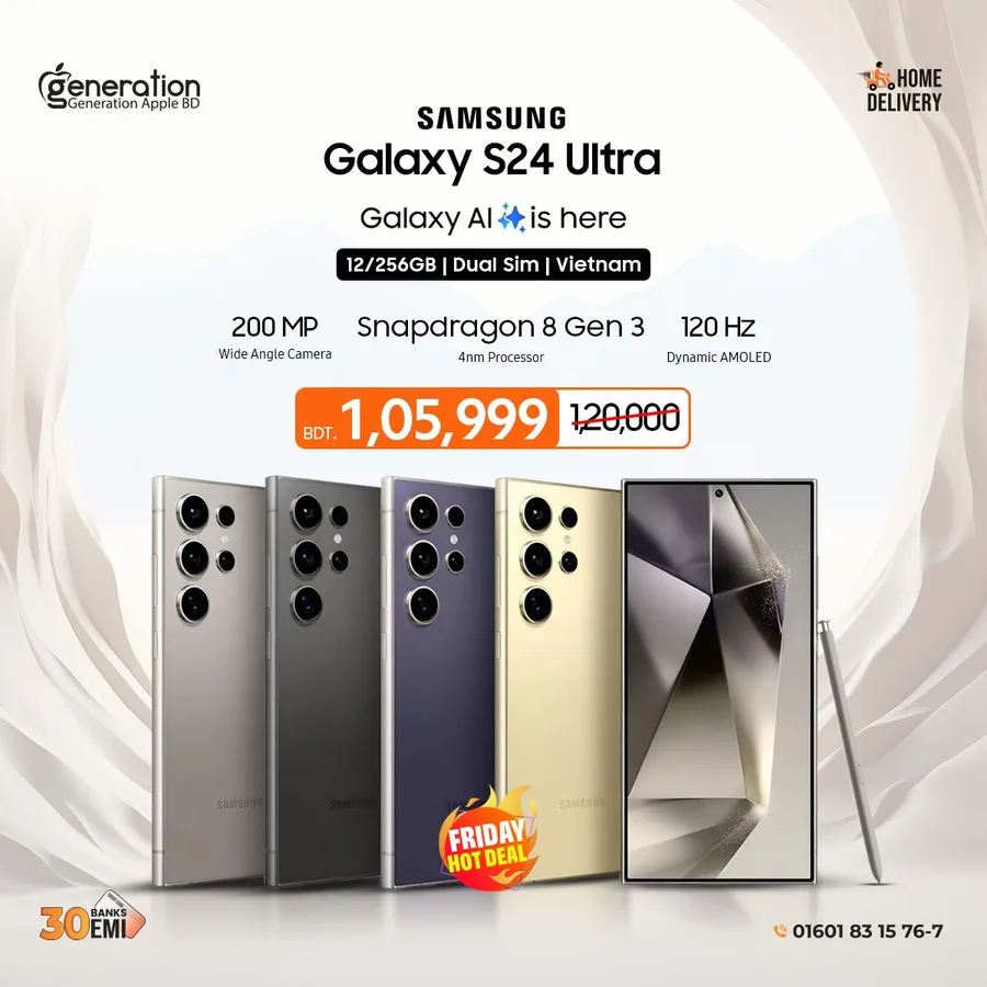 samsung galaxy s24 ultra 14000 TK discount at Generation Apple BD