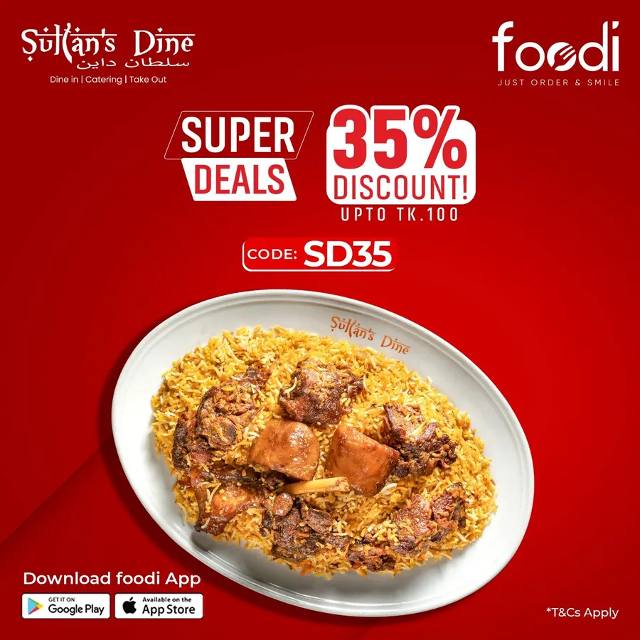 35% discount on Kacchi Foodi Sultan's Dine