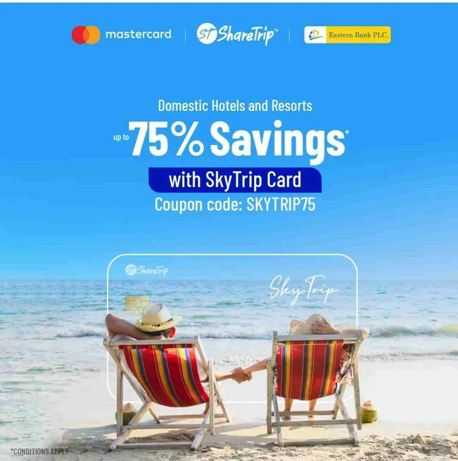 Get up to 75% discount on hotel and resort booking using skytrip