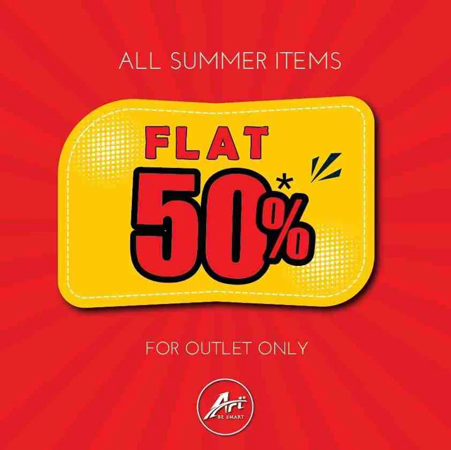 Flat 50% discount on all summer items at ART