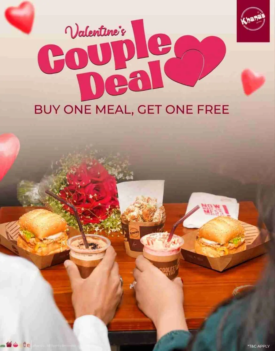 Buy 1 Meal get 1 free valentine couple offer❤️