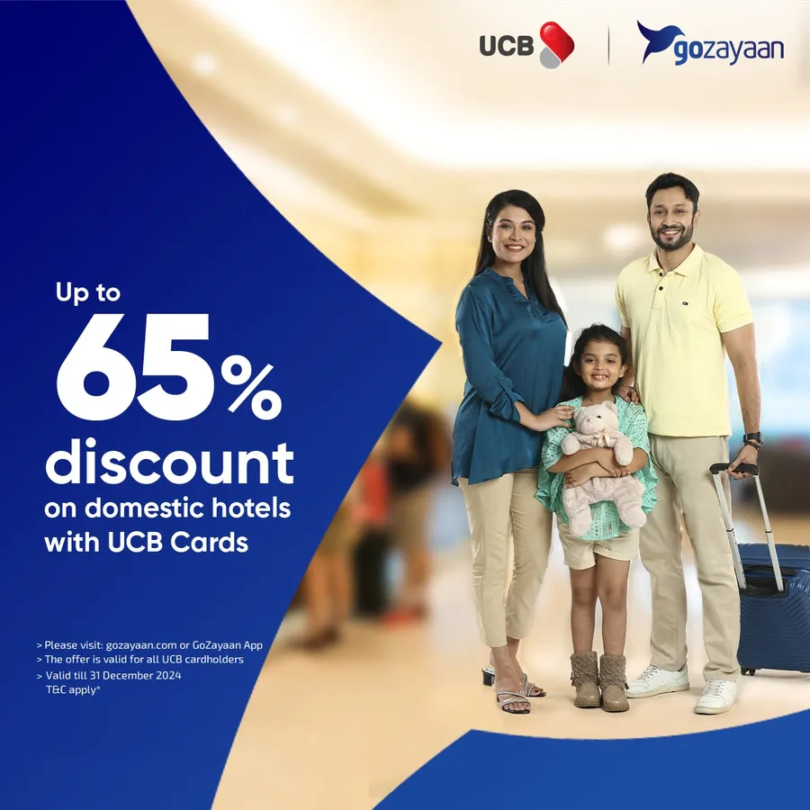 Enjoy up to 65% Discount on Domestic Hotel Bookings at GoZayaan with UCB Cards