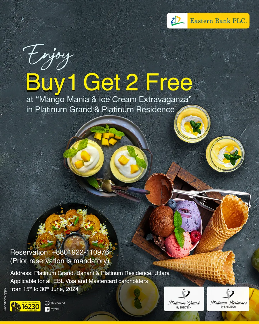 Enjoy B1G2 Free at “Mango Mania & Ice Cream Extravaganza” in Platinum Grand & Platinum Residence using EBL Cards