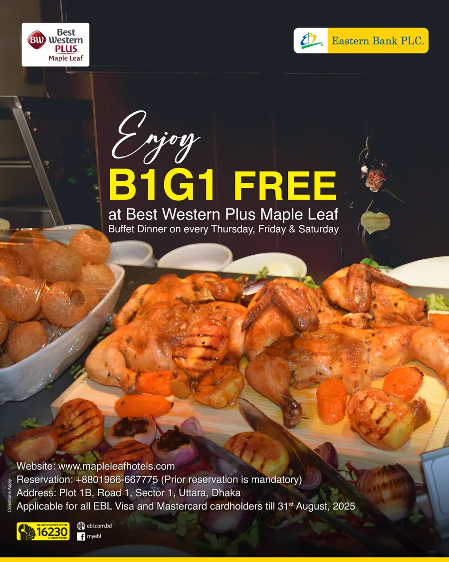 Enjoy B1G1 free at Best Western Maple Leaf using your EBL cards