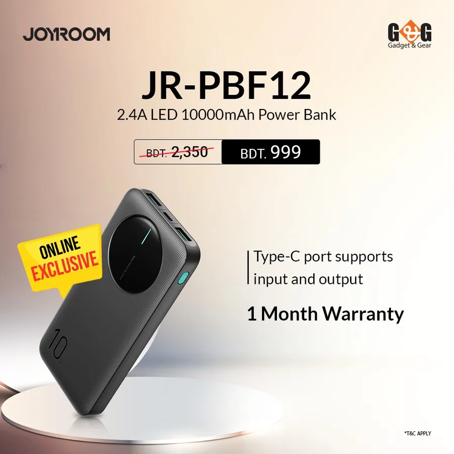 Joyroom JR-PBF12 2.4A LED 10000mAh Power Bank 1351  TK discount at Gadget & Gear