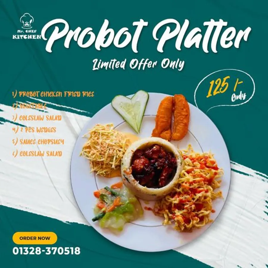 125 TK platter offer at Mr Chef Kitchen