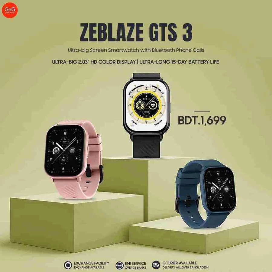 Zeblaze GTS 3 voice calling smart watch at gadget n gadget