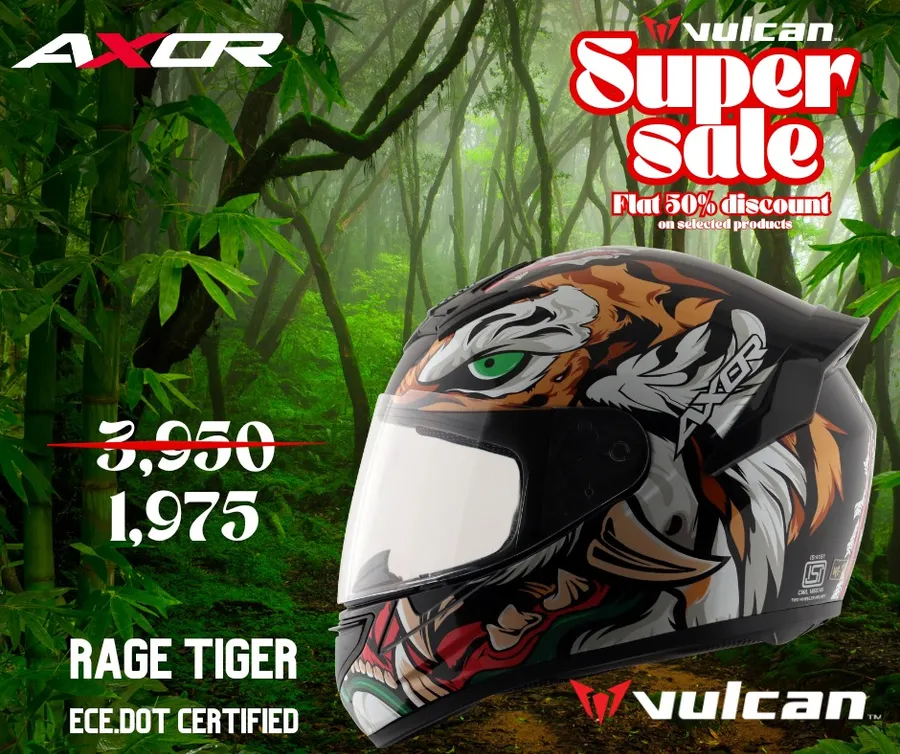 AXOR RAGE TIGER Helmet FLAT 50% DISCOUNT at Vulcan Lifestyle