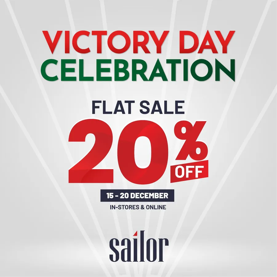 Join the Victory Day Celebration with Sailor. Enjoy 20% OFF on all products.