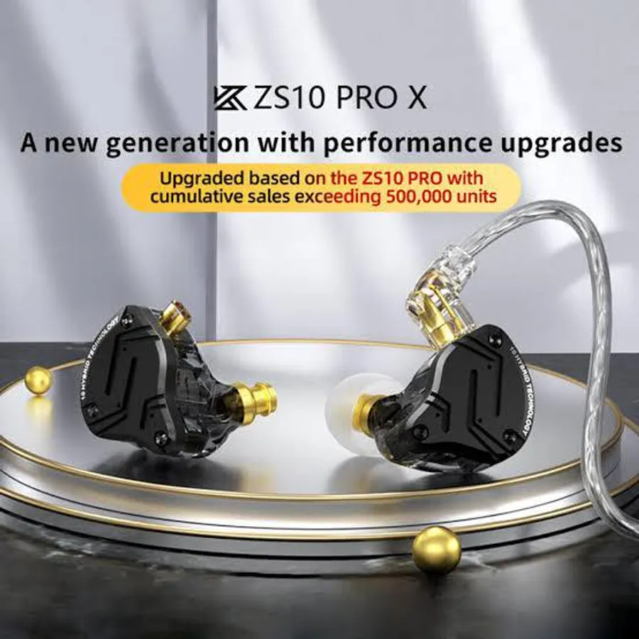 KZ ZS10 PRO X Upgraded 1DD+4BA Hybrid Driver HiFi IEM 510 TK Discount at Gadget N Music | Earphone Price in bd | TWS price in bd