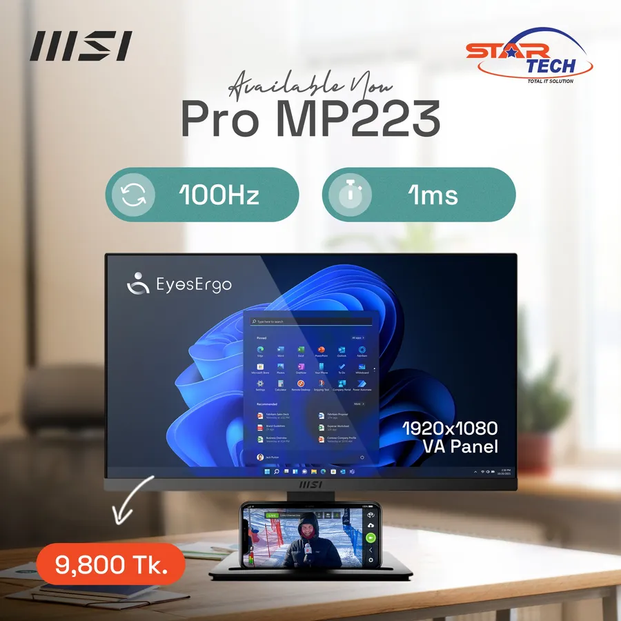 MSI PRO MP223 21.45" Full HD Business Monitor 980 TK Discount at Star Tech