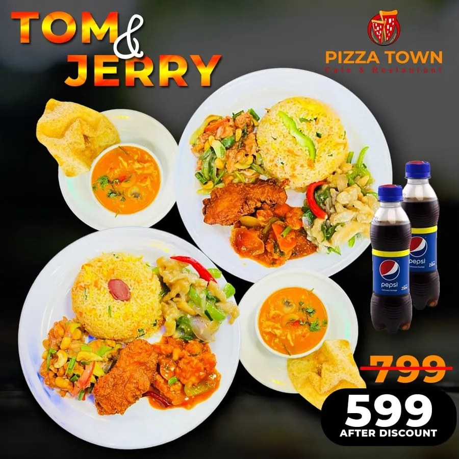 Tom & Jerry Couple Platter Offer 200 TK Discount at Pizza Town Khilgaon