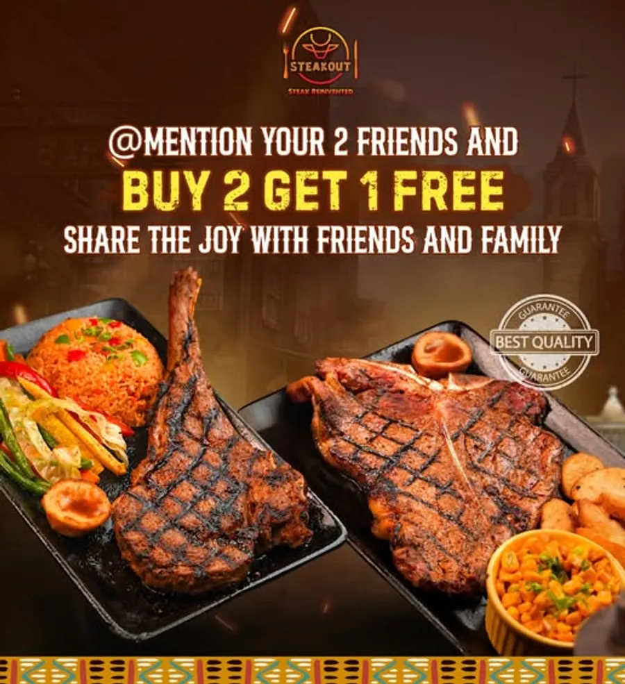 Buy 2 T-Bone or Tomahawk Steaks, Get Another one On The House at Steakout